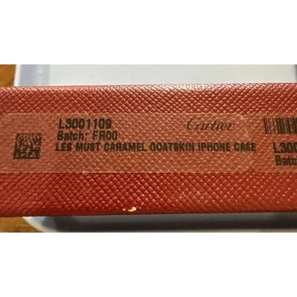 Cartier’ Les Must Caramel Goatskin Leather Phone Case With Dust Bag, Box, Cards - Picture 11 of 15